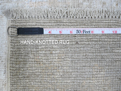 Grey 2'8" x 15'5" Oushak And Peshawar Hand knotted Wool Rug - Sku: O089599