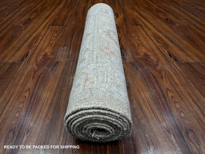 Green 2'8" x 11'6" Oushak / Peshawar Hand knotted Wool Rug - Sku: O089600