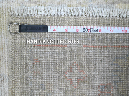Green 2'8" x 11'6" Oushak / Peshawar Hand knotted Wool Rug - Sku: O089600