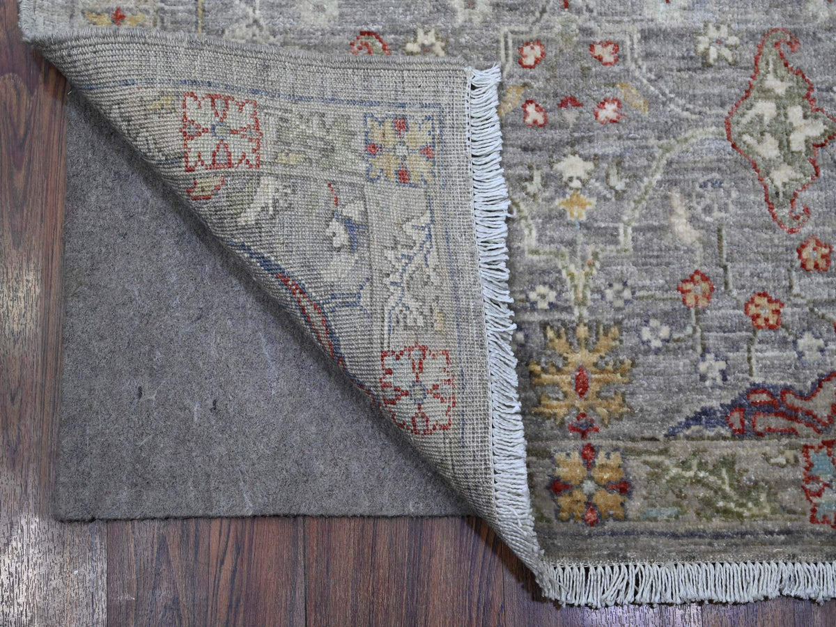 Bidjar Oushak / Peshawar hand-knotted wool runner in Gray, 3'0" x 19'9", SKU O089603