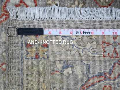 Grey 3'0" x 19'9" Oushak And Peshawar Hand knotted Wool Rug - Sku: O089603