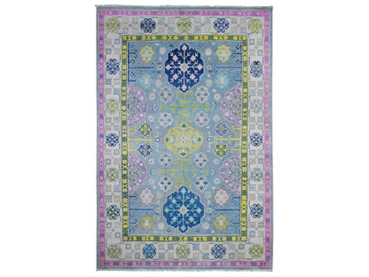 Grey 5'10" x 8'10" Tribal Hand knotted Wool Rug - Sku: O089610