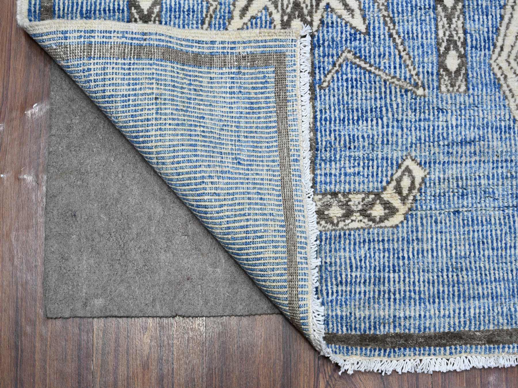 Peshawar hand-knotted wool rug in Blue, 5'11" x 8'8", SKU O089613