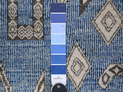 Peshawar hand-knotted wool rug in Blue, 5'11" x 8'8", SKU O089613