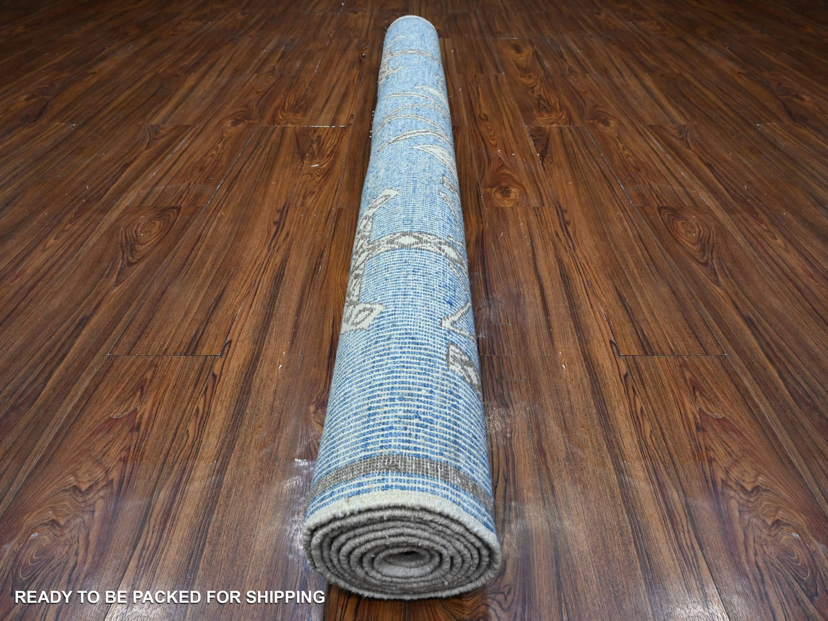 Peshawar hand-knotted wool rug in Blue, 5'11" x 8'8", SKU O089613