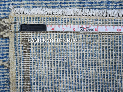 Peshawar hand-knotted wool rug in Blue, 5'11" x 8'8", SKU O089613