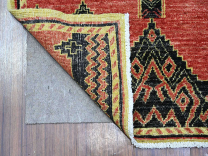 Red 2'7" x 11'2" Oushak / Peshawar Hand knotted Wool Rug - Sku: O089615