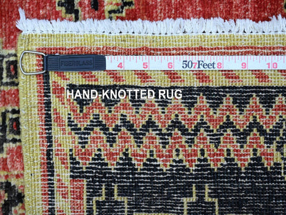 Red 2'7" x 11'2" Oushak / Peshawar Hand knotted Wool Rug - Sku: O089615