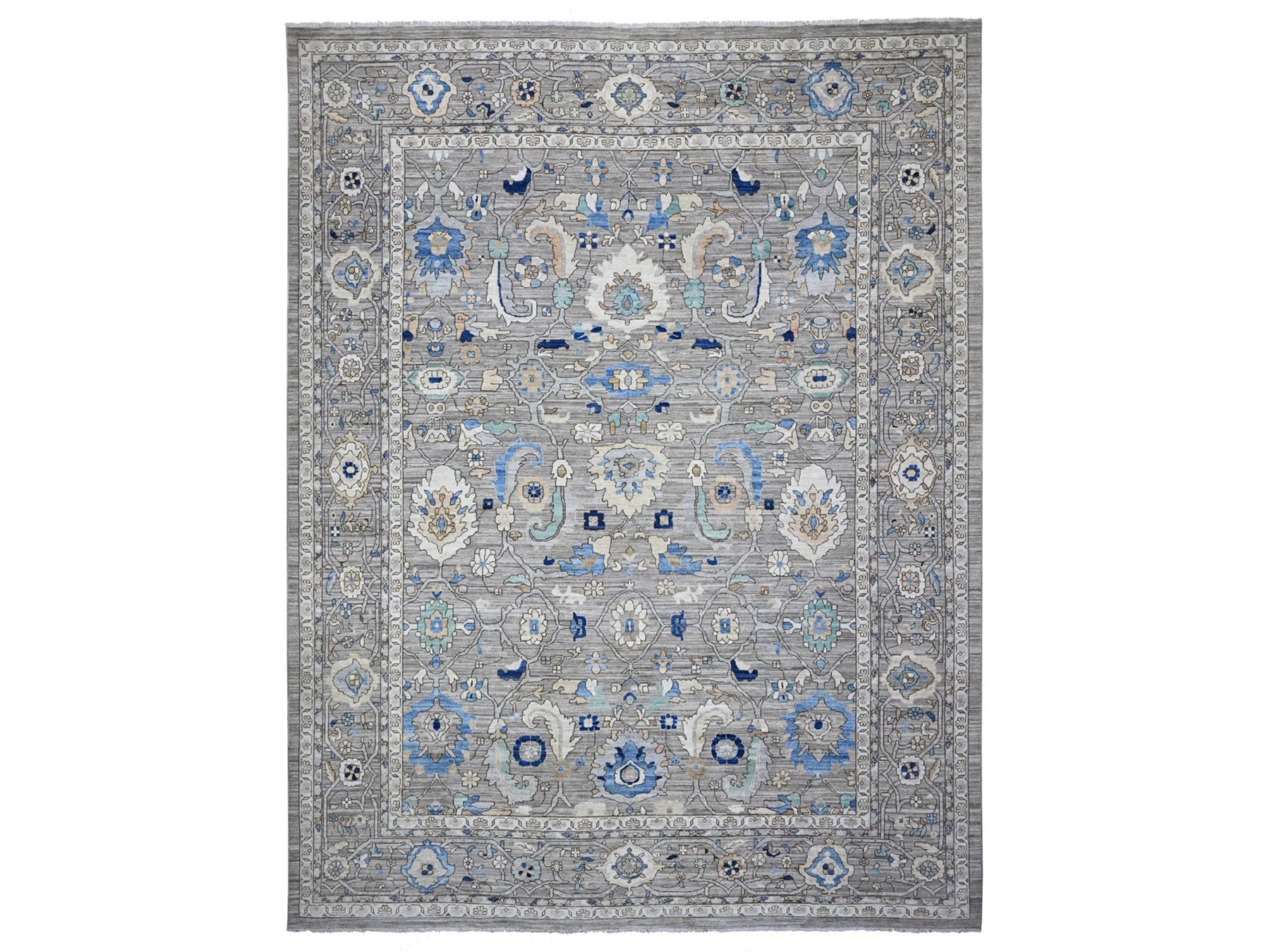 Heriz Traditional hand-knotted wool rug in Gray, 11'9" x 15'2", SKU O089619