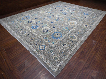 Grey 11'9" x 15'2" Traditional Hand knotted Wool Rug - Sku: O089619