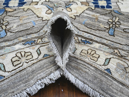 Grey 11'9" x 15'2" Traditional Hand knotted Wool Rug - Sku: O089619