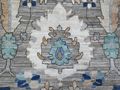 Grey 11'9" x 15'2" Traditional Hand knotted Wool Rug - Sku: O089619