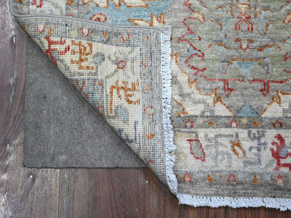 Grey 3'0" x 4'8" Oushak And Peshawar Hand knotted Wool Rug - Sku: O089623