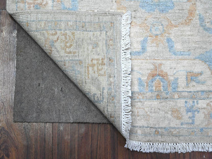 Grey 2'7" x 9'6" Oushak And Peshawar Hand knotted Wool Rug - Sku: O089627