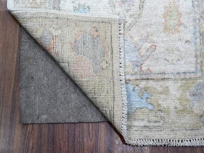 Grey 2'6" x 19'1" Oushak And Peshawar Hand knotted Wool Rug - Sku: O089629