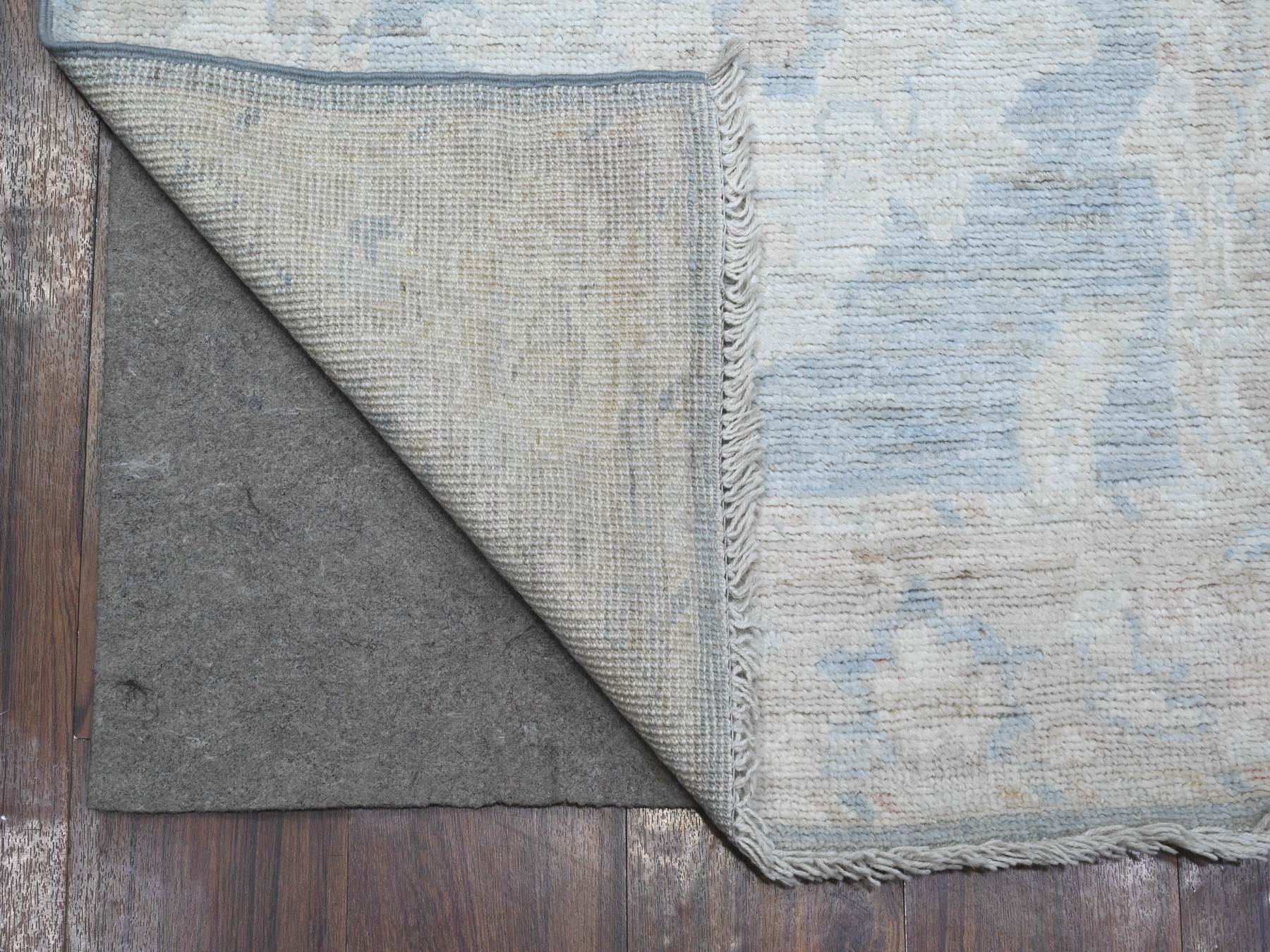 Oushak hand-knotted wool runner in Blue, 2'7" x 15'3", SKU O089630