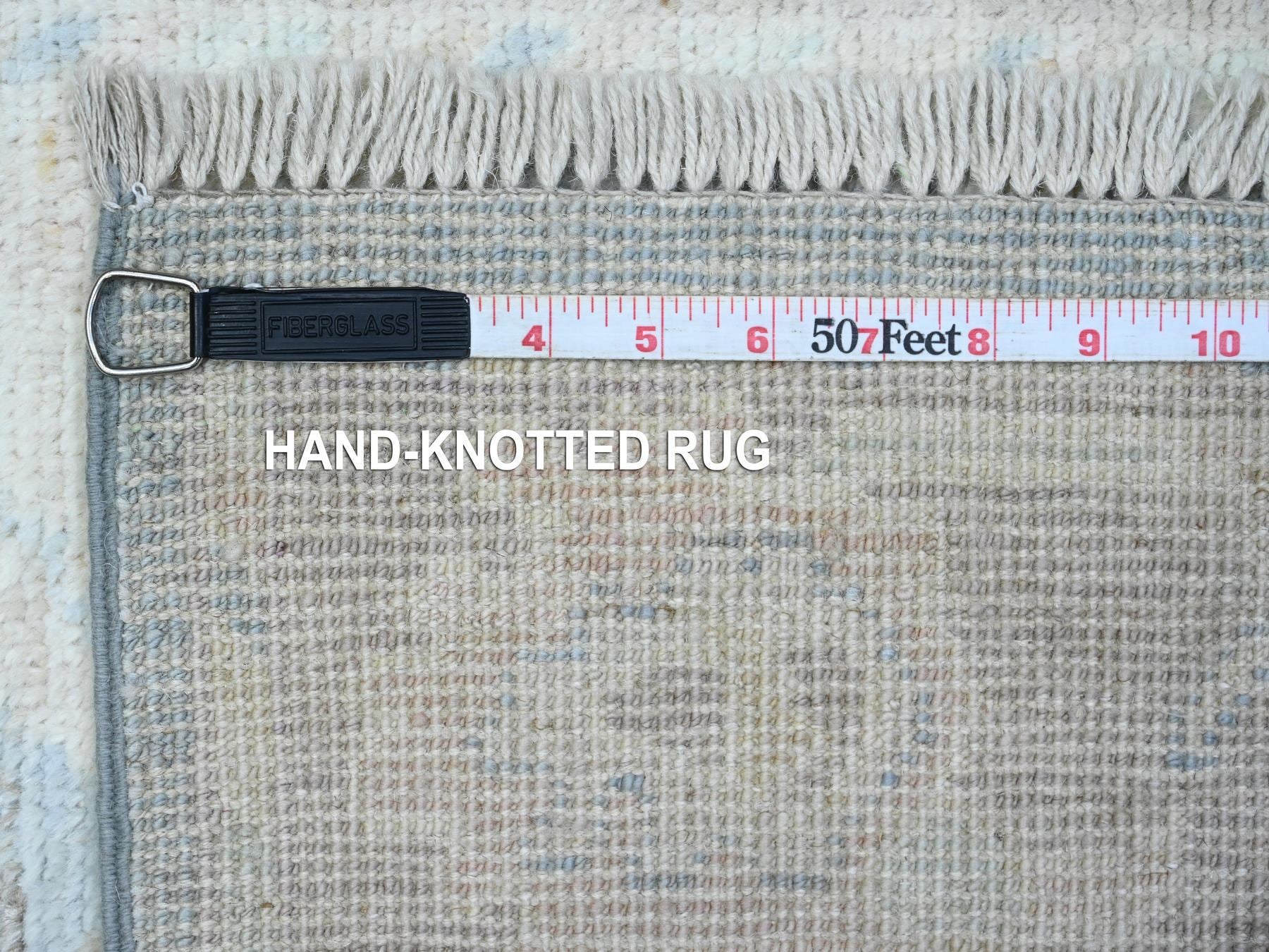Oushak hand-knotted wool runner in Blue, 2'7" x 15'3", SKU O089630