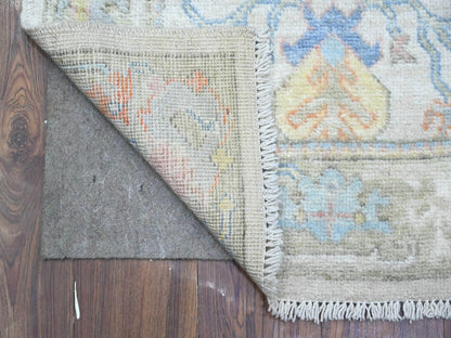 Grey 2'7" x 15'9" Oushak And Peshawar Hand knotted Wool Rug - Sku: O089631