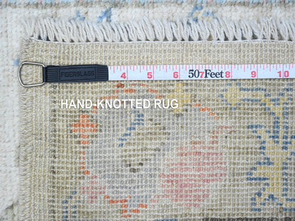 Grey 2'7" x 15'9" Oushak And Peshawar Hand knotted Wool Rug - Sku: O089631