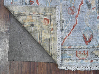 Grey 2'1" x 3'1" Oushak And Peshawar Hand knotted Wool Rug - Sku: O089633