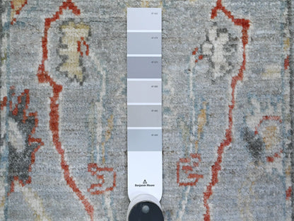 Grey 2'1" x 3'1" Oushak And Peshawar Hand knotted Wool Rug - Sku: O089633