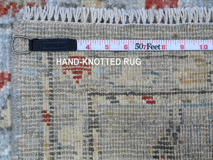 Grey 2'1" x 3'1" Oushak And Peshawar Hand knotted Wool Rug - Sku: O089633