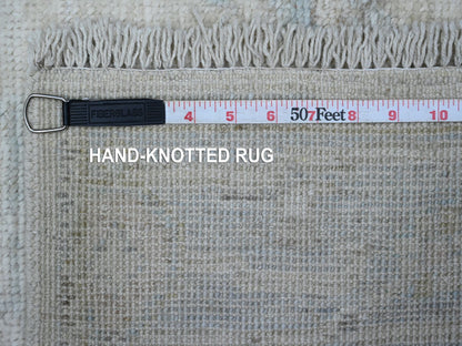 Ivory 2'9" x 19'0" Oushak And Peshawar Hand knotted Wool Rug - Sku: O089637