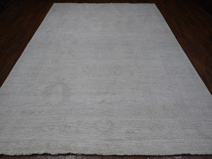 Ivory 8'10" x 11'4" Oushak And Peshawar Hand knotted Wool Rug - Sku: O089645