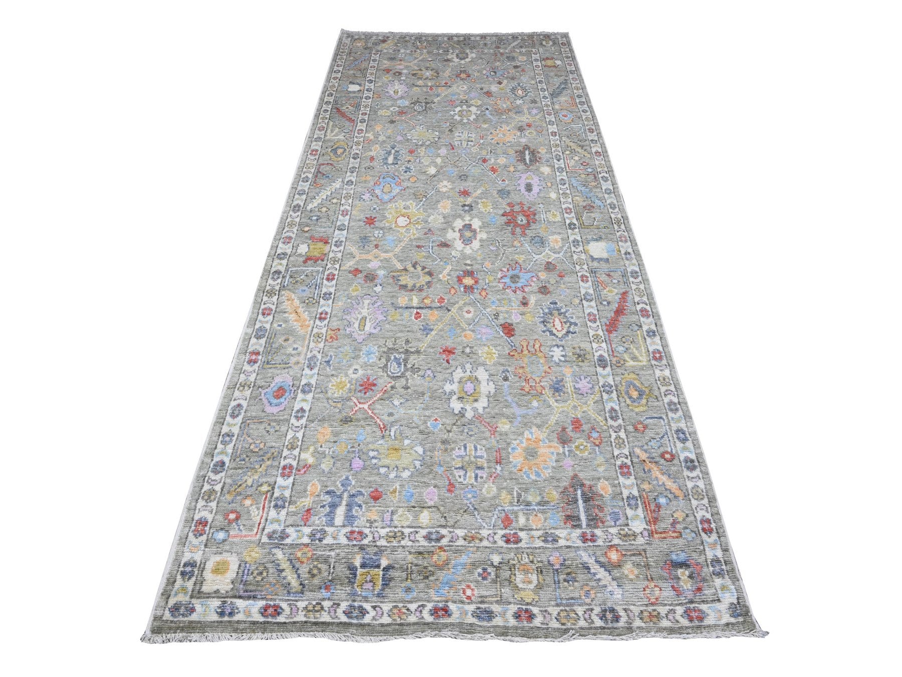Green 4'5" x 10'0" Oushak / Peshawar Hand knotted Wool Rug - Sku: O089647