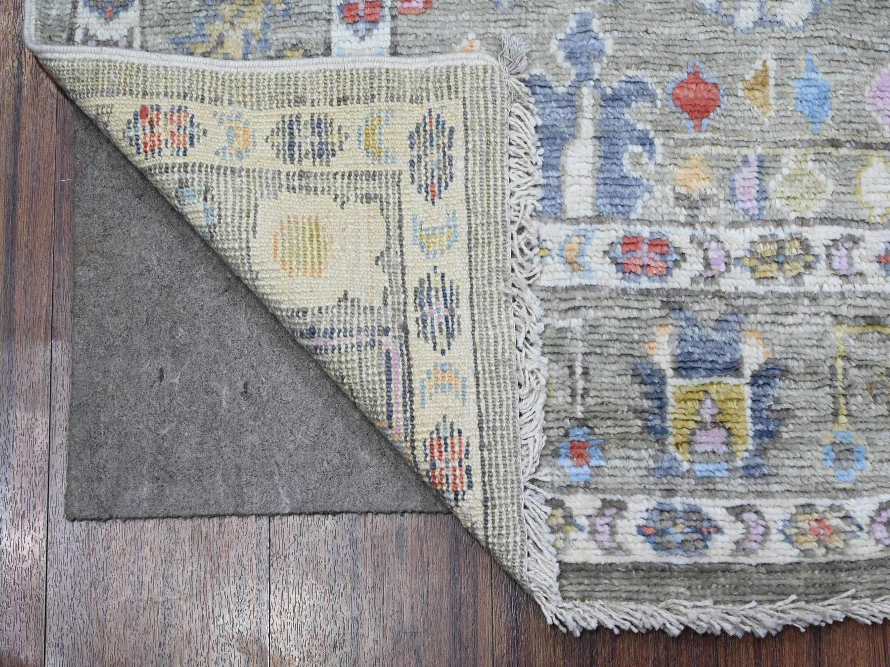 Green 4'5" x 10'0" Oushak / Peshawar Hand knotted Wool Rug - Sku: O089647