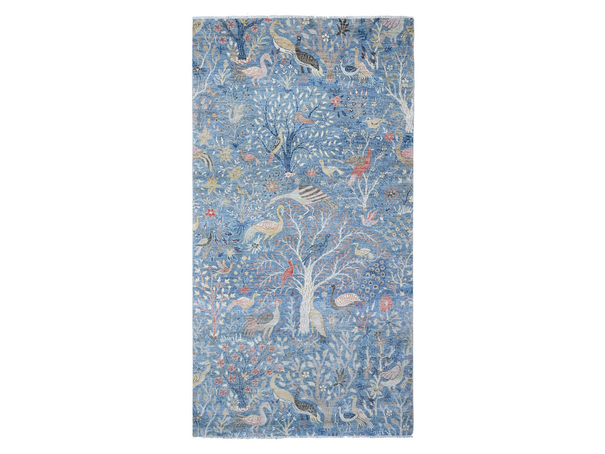 Peshawar hand-knotted wool runner in Blue, 5'11" x 11'10", SKU O089650