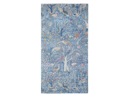 Peshawar hand-knotted wool runner in Blue, 5'11" x 11'10", SKU O089650