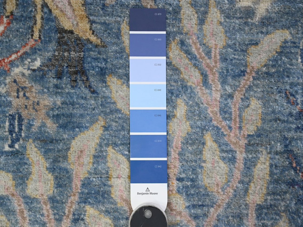 Peshawar hand-knotted wool runner in Blue, 5'11" x 11'10", SKU O089650