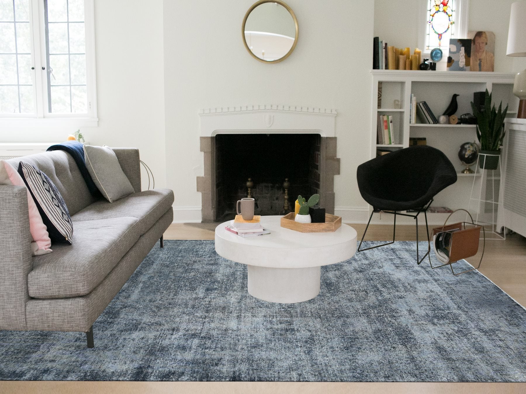 Overdyed 9'3" x 12'6" Vintage Hand knotted Wool Rug - Sku: O089653