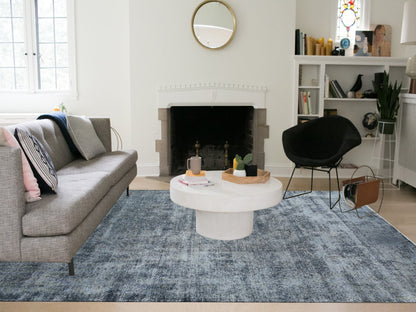 Overdyed 9'3" x 12'6" Vintage Hand knotted Wool Rug - Sku: O089653