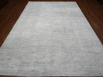 Grey 8'8" x 11'9" Modern / Contemporary Hand knotted Wool Rug - Sku: O089655