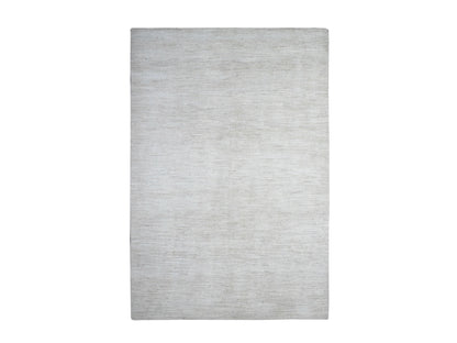 Ivory 6'0" x 8'11" Modern and Contemporary Hand knotted Wool Rug - Sku: O089656