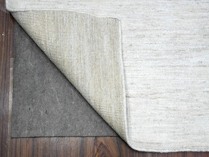 Ivory 6'0" x 8'11" Modern and Contemporary Hand knotted Wool Rug - Sku: O089656