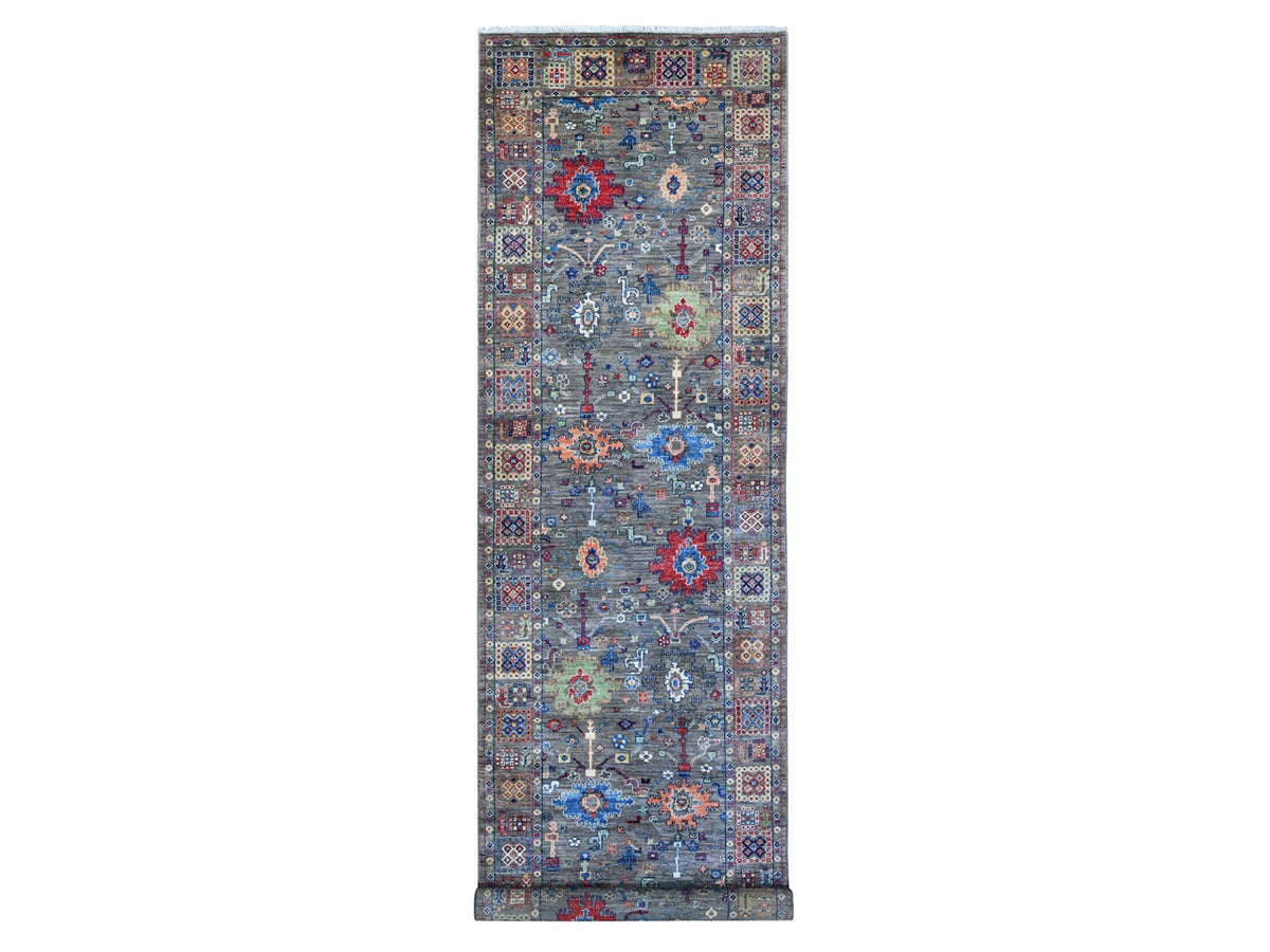 Ziegler Oushak hand-knotted wool runner in Gray, 4' x 16'1", SKU O089669