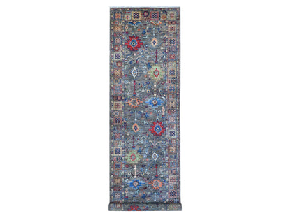 Ziegler Oushak hand-knotted wool runner in Gray, 4' x 16'1", SKU O089669