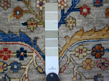 Grey 3'11" x 11'9" Traditional Hand knotted Wool Rug - Sku: O089670