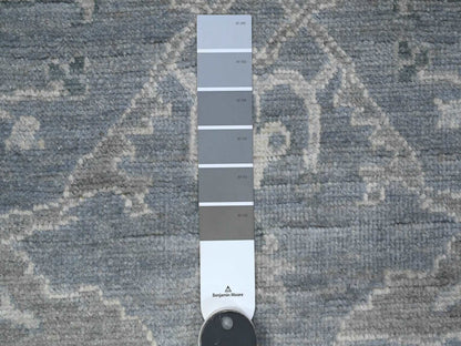 Grey 4'1" x 11'10" Oushak And Peshawar Hand knotted Wool Rug - Sku: O089673