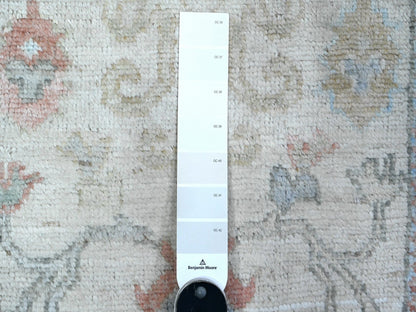 Oushak hand-knotted wool runner in Ivory, 2'8" x 19'2", SKU O089677