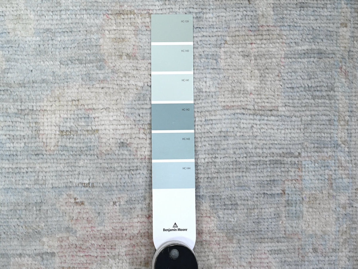 Oushak hand-knotted wool runner in Blue, 2'10" x 16'0", SKU O089678