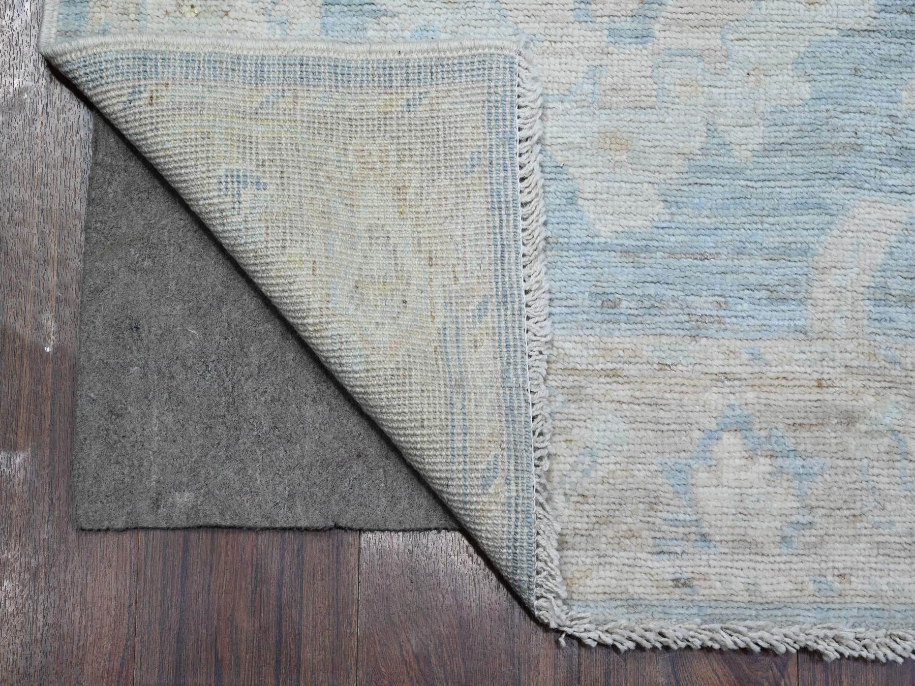 Oushak hand-knotted wool runner in Blue, 2'9" x 15'4", SKU O089681