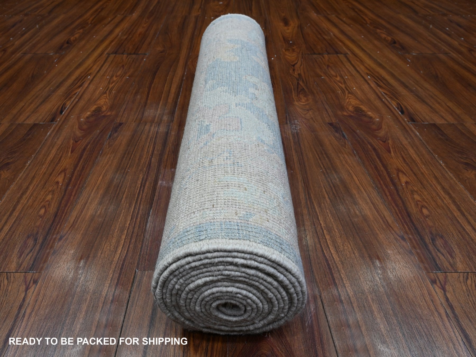 Oushak hand-knotted wool runner in Blue, 2'9" x 15'4", SKU O089681