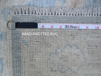 Oushak hand-knotted wool runner in Blue, 2'9" x 15'4", SKU O089681