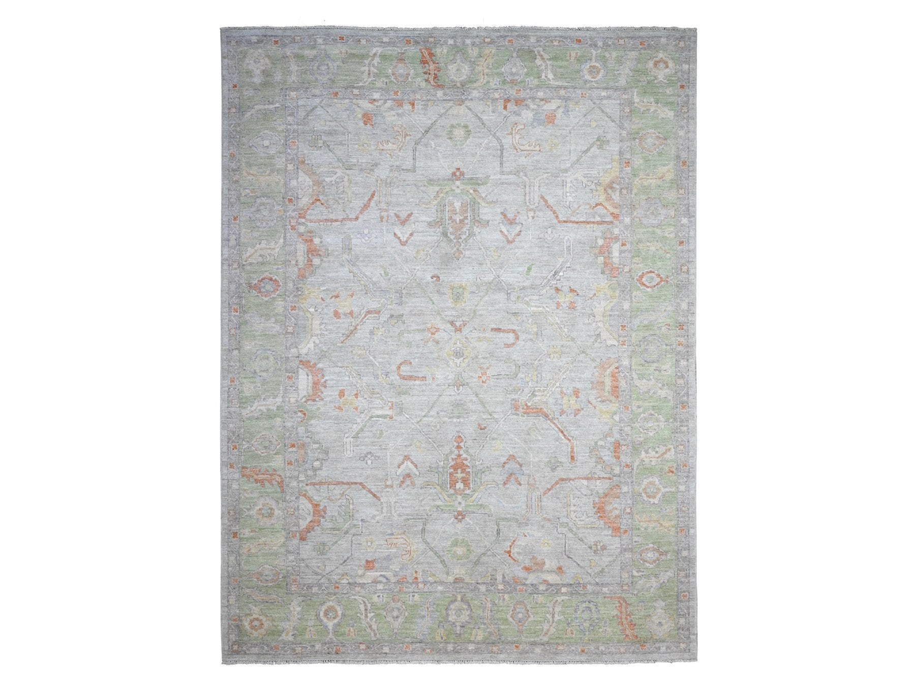 Oushak hand-knotted wool rug in Gray, 8'10" x 11'11", SKU O089696