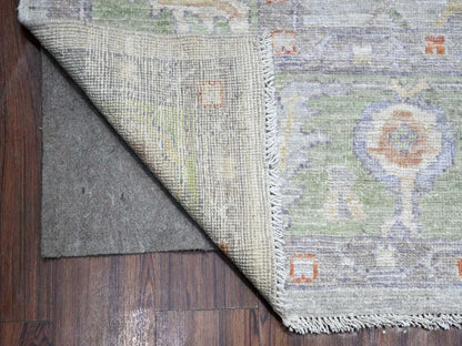 Grey 8'10" x 11'11" Oushak And Peshawar Hand knotted Wool Rug - Sku: O089696