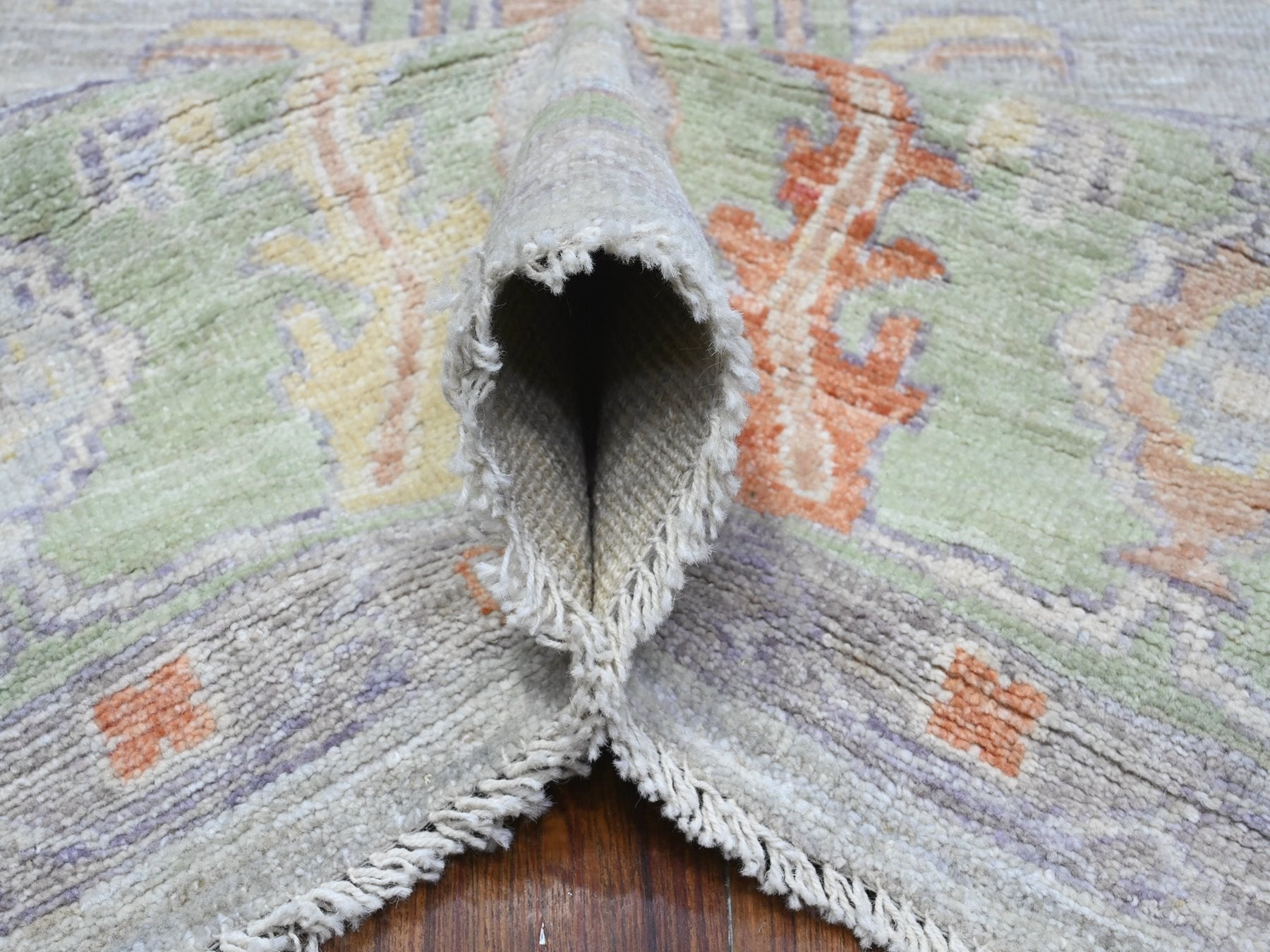 Oushak hand-knotted wool rug in Gray, 8'10" x 11'11", SKU O089696